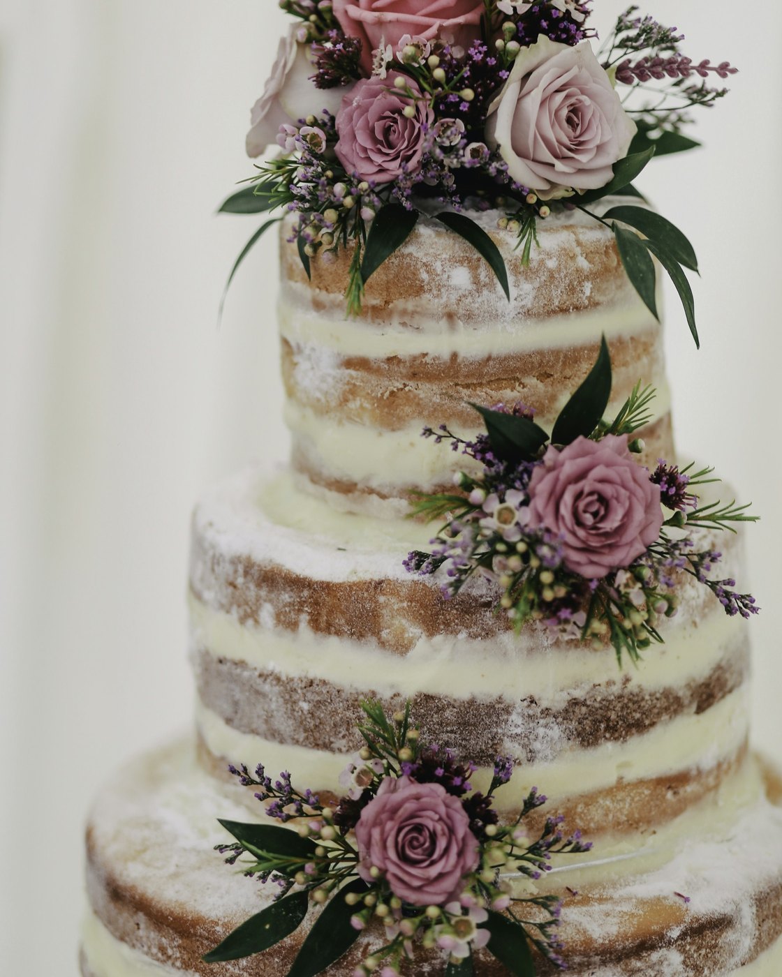 A decorated tiered celebration cake